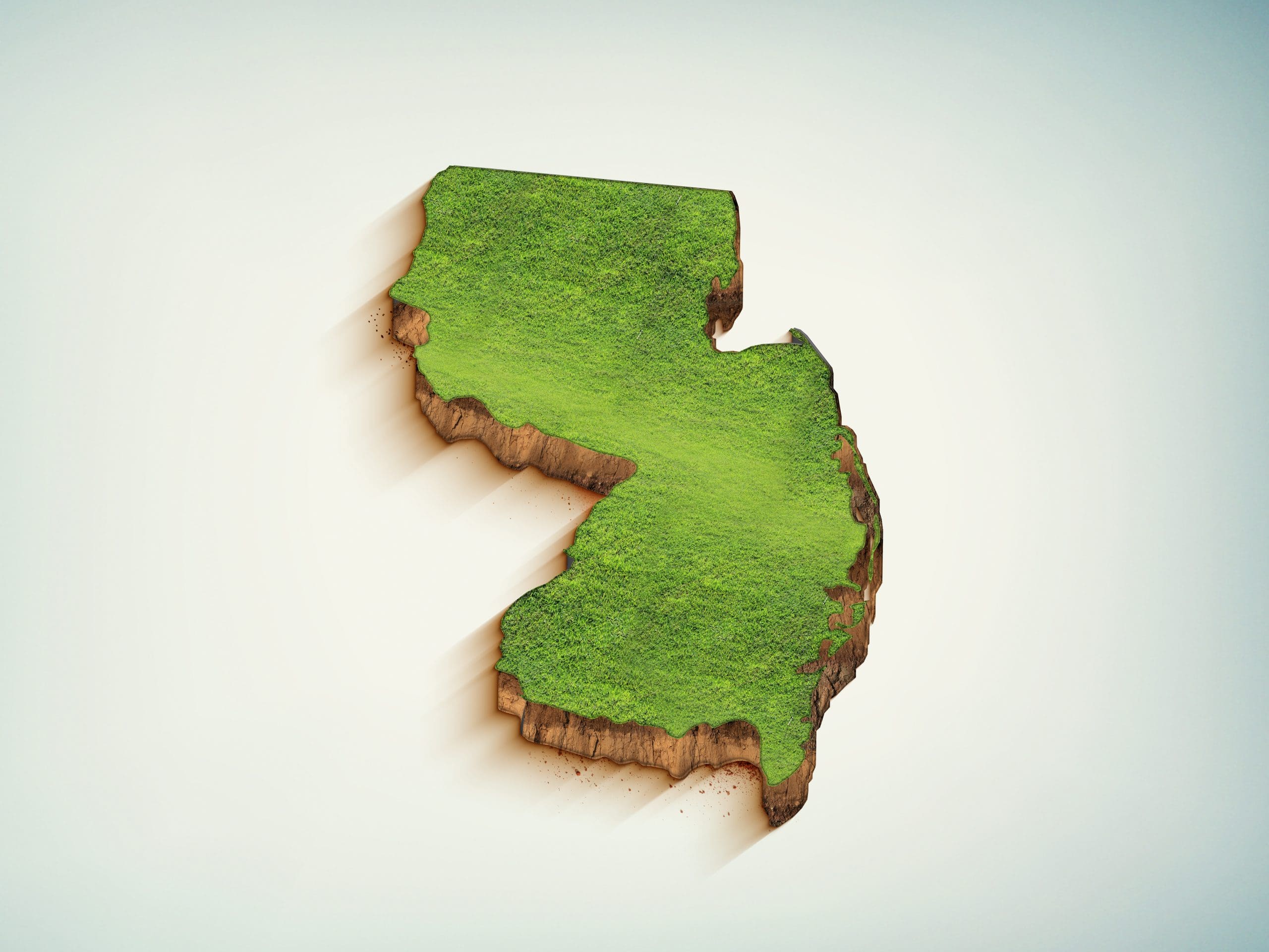 A 3d illustration of the state of new jersey.