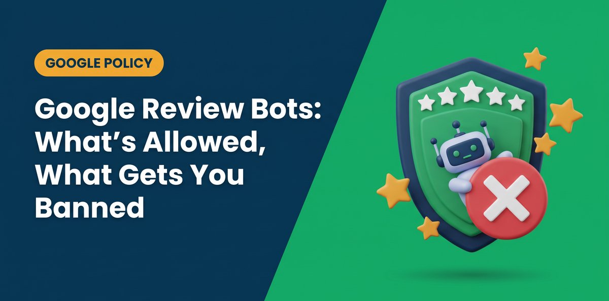 Google review bots: shield with star rating blocking a fake review bot